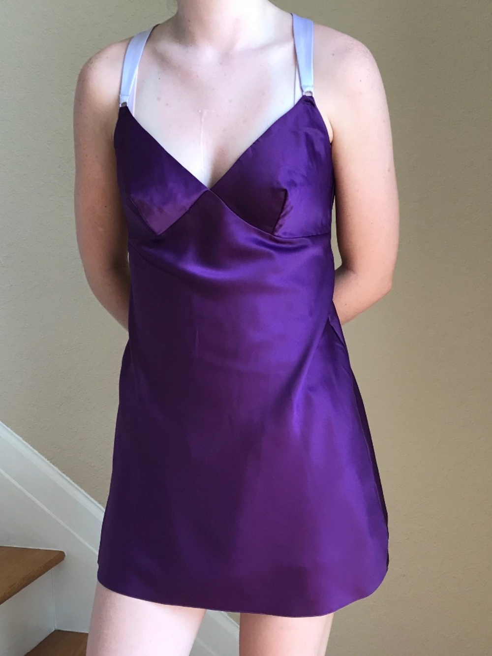 NWT VICTORIA’S SECRET PURPLE SATIN MINI SLIP DRESS SMALL S/P